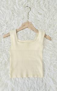 CL001 เสื้อยืดแขนกุด เสื้อกล้ามคอเหลี่ยม สีพื้น