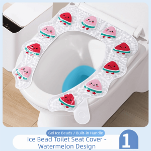 SIDSI Cartoon Print Cooling Toilet Mat Waterproof Condensed Ice Beads Cooling Toilet Seat Cushion Cute Reusable Toilet Seat Cover Summer
