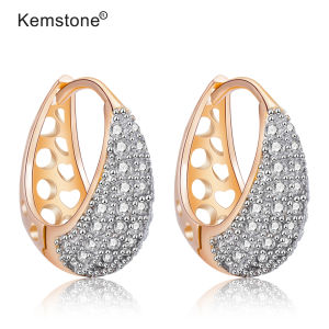 Kemstone Fashion Gold Plated Crystal Hoop Earrings for Women