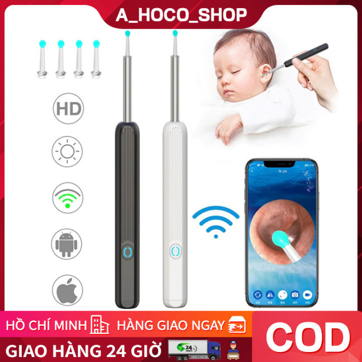 Dụng cụ lấy ráy tai có gắn camera nội soi đa năng hình ảnh sắc nét bảo ...