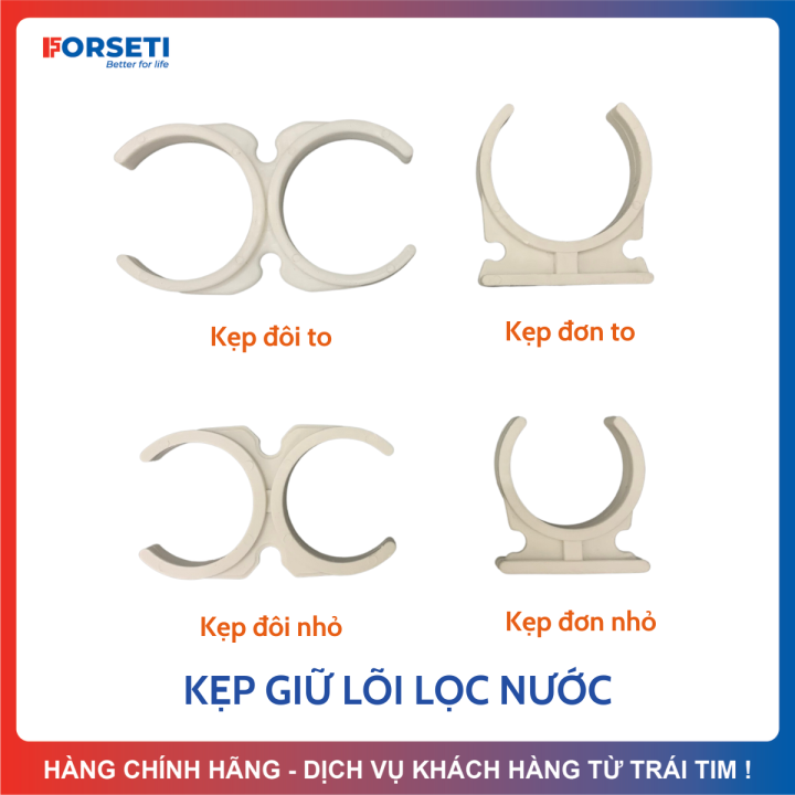 Kẹp Đôi Và Kẹp Đơn Nhựa Màu Trắng Nối Các Lõi Cho Máy Lọc Nước RO ...