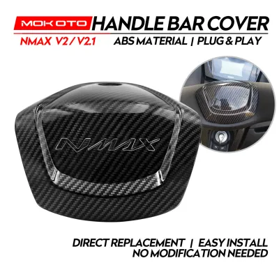 MOKOTO Top Handle Bar Garnish Cover For Yamaha NMAX V2 V2.1 2020 2021 Hydro Dip Carbon Forged Carbon Matte Black 1PC