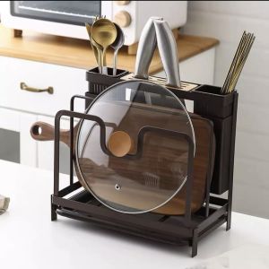 Delivery in 3day Kitchen Organizer Iron Chopping Board Storage Rack Pot Lid Rack Knifes Holder Chopsticks Shelves