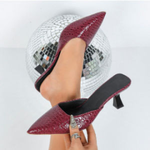 [Free Shipping] 2025 Plus Size Snake Print High Heel Pointed Toe Slippers