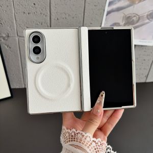 For Samsung Galaxy Z Fold 8 Ultra Case Luxury PU Leather Skin Magnetic Wireless Charging Protect Back Cover For Z Fold 8 7 Shell