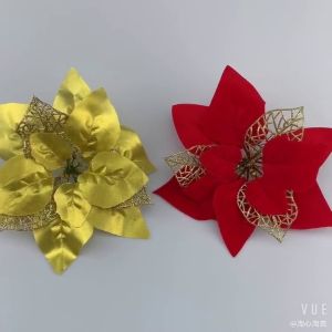 Boupower new!22cm Christmas Flower Artificial Lifelike Flowers Party Christmas Tree Wreath Decoration