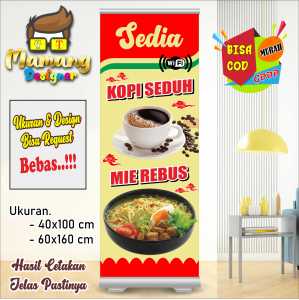 Cetak Banner MMT Spanduk Jualan Kopi Seduh Dan Mie Rebus Atau Warmindo bb