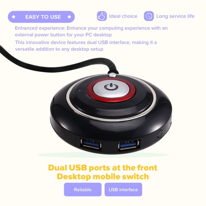 Cpu Switch Button 【Latest model】Computer Desktop Switch Button with Dual USB Port PC ...