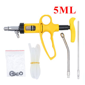 5/10ML Automatic Veterinary Syringe Injector Adjustable Continuous Syringe Gun Vaccine Syringe Medicine Feeder for Chicken Duck Pig Cow Sheep