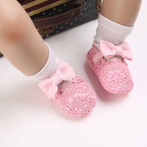 Newborn Baby Girls Shoes First Walkers Cute Soft Baby Kids Girls Princess Shoes Bow Baby Shoes Lace Christmas Present 0-18M