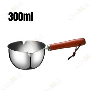 150/300ml Stainless Steel Mini Oil Splash Pot Milk Pot Seasoning Small Pot Kitchen Cooking Supplies