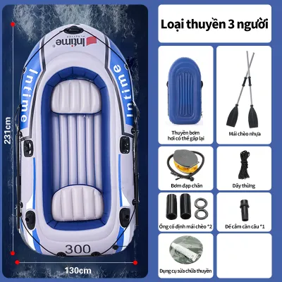 Thuyền hơi thuyền phao xuồng bơm hơi thuyền câu cá INTIME chứa3-4 người lớn dày hơn rộng hơn cao cấp chắc chắn thuyền dã