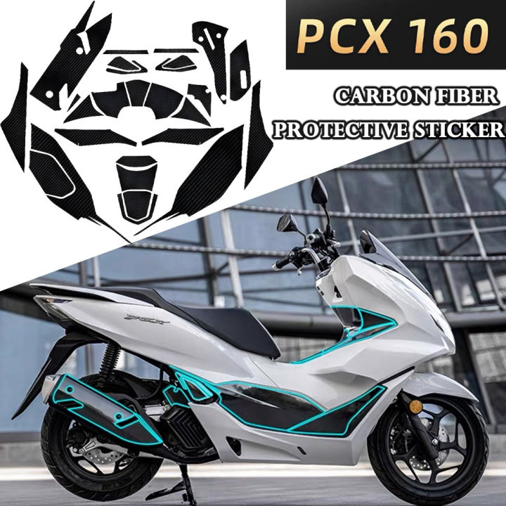 For Honda PCX160 Sticker PCX 160 Carbon Fiber Protective Sticker