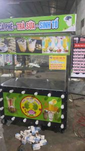 Xe Trà Sữa 1M2 Có Đèn Lét Tặng Trang Trí Theo Yêu Cầu Cơ Khí Tân Ngọc Châu 0937.272.899