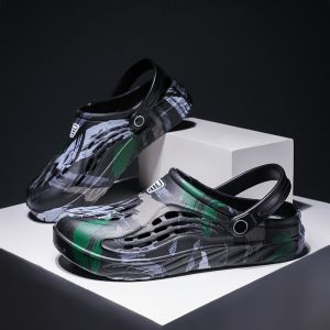 TRSOYE 2024 Summer Mens Beach Sandals Size 46 47 48 49 Outdoor Hole Shoes Outer Wear Sandals Korean Trend Big Size 39-49