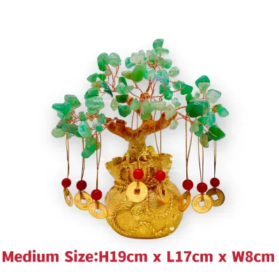 FENGSHUI LUCKY MONEY TREE GEMSTONE NEW (Small-Gold+Jade )