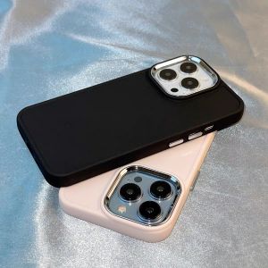 Ốp Điện Thoại Silicone Mềm Chống Sốc Nút Kim Loại Cho IPhone 14 13 12 11 Pro Max XS X XR 8 + 7 Plus