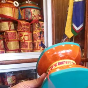 เนปาลมือกลองพุทธศาสนาทิเบต Tantra ธรรมะกลอง Handpan Percussion Instruments แทมบูรีนทิเบต Zamaru Gabala