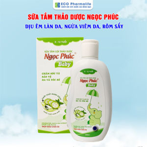 Sữa tắm thảo dược Ngọc Phúc (CHAI 200ML) - Sữa tắm cho trẻ giúp giảm rôm sảy mẩn ngứa êm dịu cho bé chai