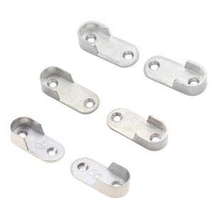 4Pcs Alloy-Wall Mounted Wardrobe Rail Thicken Supports Tube Brackets Hanging-Rod End Supports Closet Tube Pipe Brackets