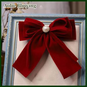 Aolie Elegant Velvet Bow Hair Clip Ribbon Bowknot Ponytail Barrette Hair Pin Women Girls Wedding Party Hair Accessories