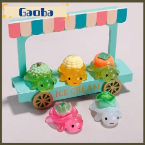 gaoba 10pcs Landscaping Resin Crafts Glowing Turtle Garden Fish Tank Miniatures Ornaments Mini Luminous Fruit Turtle Home Decoration