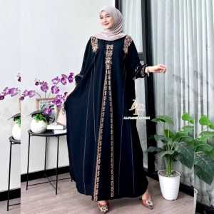 Kaftan  Wanita Jumbo XXXL Motif Ara Batik Cap Encim Warna Soft Rayon Tebal Lengan Panjang Busui / Baju Muslim Gamis Kaftan