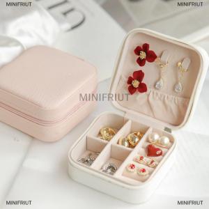 [COD] MINIFRIUT กล่องใส่เครื่องประดับขนาดเล็กกล่องใส่เครื่องประดับแบบมีซิปสำหรับเดินทางกล่องใส่ต่างหูสร้อยคอแหวนแบบพกพา