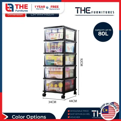 THE L34cm (3-6 Layers) Multipurpose Moveable Storage Cabinet/Box/Drawer With Trolley With Wheels