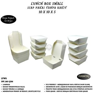 Paper Lunch Box Small SPE 285 Gsm Siap Pakai (Paket 50 Box-LFW5)