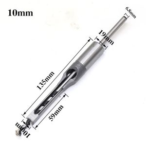 10/12.7mm HSS Square Hole Drill Bits Woodworking Drill Tools Kit Set Square Auger Mortising Chisel Drill Set 56HRC