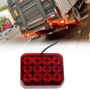 Shock Absorbing High Brightness Durability 12 LED Fog Tail Light With Strobe Functionality For Commercial Trucks And RVs