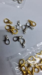 KOKOT UDANG PENGAIT UDANG STAINLESS STEEL WARNA GOLD DAN SILVER UKURAN 12 MM PER LUSIN