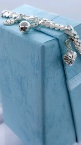 Original 925silver bracelet love heartwith bangle design rantai tangan perak tulen (TS005S)