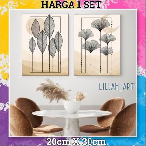 PROMO 1 SET HIASAN DINDING PREMIUM 20X30CM (LEAF-03)/ HIASAN RUANG TAMU/ WALL DECOR/ PAJANGAN DINDING