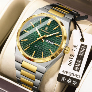 POEDAGAR luxury watch for men waterproof 2026 new stainless steel dual calendar luminous watch