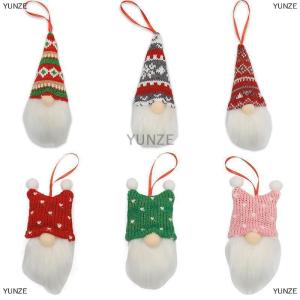 [COD] YUNZE Giáng sinh Bắc Âu đan Gnome treo trang trí thiết lập trang trí Giáng sinh lùn bức tượng Phụ kiện treo