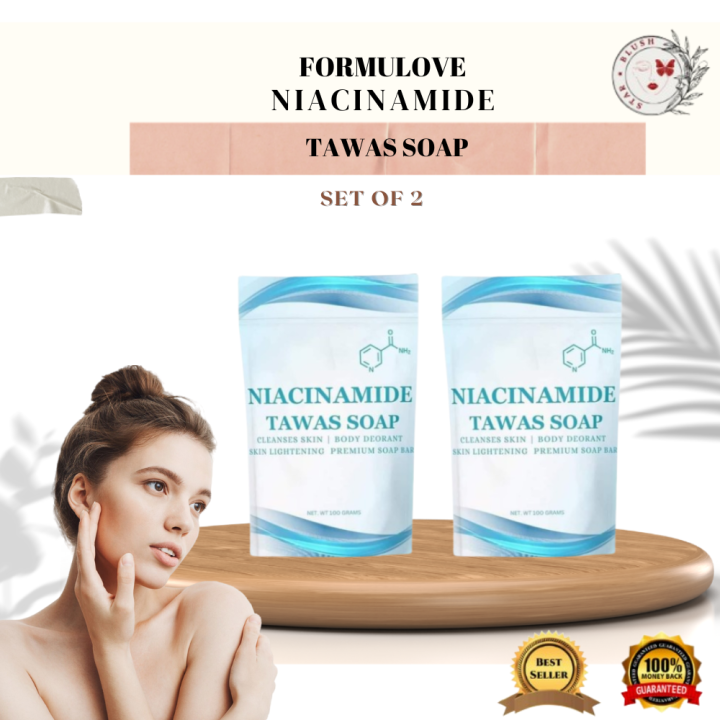 Set Of 2 Niacinamide Tawas Soap Trending Soap Cleanses Skin Body