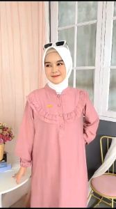 Sella Dress Polo Linen / Gamis Polo Linen Dewasa Model Terbaru / Gamis Lebaran