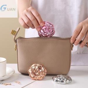 [COD] GUAN กระจกขนาดเล็กแบบพกพาย้อนยุคดอกกุหลาบกระจกขนาดเล็กกระจกสองด้านขนาดกะทัดรัดเครื่องมือความงามของขวัญ