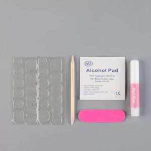 10Set Peralatan Kuku Sticker Lem Jelly Kit Lem Kuku Palsu + Sticker Lem + Kikir + Wooden Stick + Alcohol Pads