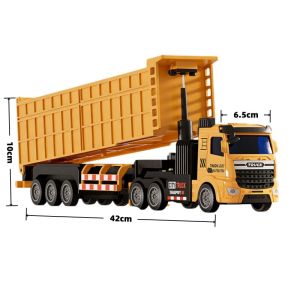 Alloy Kids Construction Dump Truck Toy Pull Back Liftable Bed Detachable Cab Flash Sound Ages 3