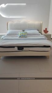 Hdb Storage Bed Solid Wooden Drawers Bed Frame SingleQueenKing Bed Soft Bag Cat Scratch Leather Soft Bed 1.8 M Double Bed Girl Bed 1.5 Storage Bed al Bed