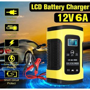 Smart Full Automatic Car Battery Charger Heavy Duty 12v 6a Intelligent Repair Fast Power Charging Digital Lcd Display