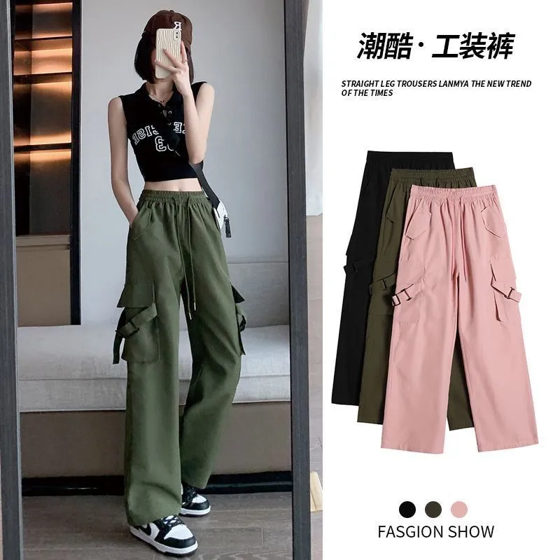 ins Large size Suit pants for women korean style new fashion high waist  straight pants