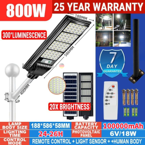 MEIANVU Solar Street Lights Outdoor - 1500W Solar Parking Lot Light Dusk to Dawn Solar Lamp IP67 Waterproof Solar Flood Light with Remote Control for Garden Yard Road