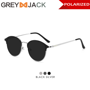 Grey Jack Kacamata Hitam Sunglasses Polarized Anti Silau UV400 Fashion Metal Model Oval Ringan Fashion Keren 16034