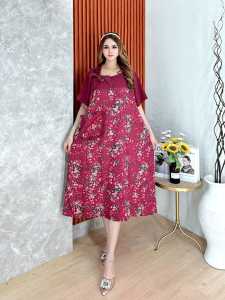 Daster Motif Bunga Rayon Motif Premium Super Jumbo LD 130cm PB 120cm Busui
