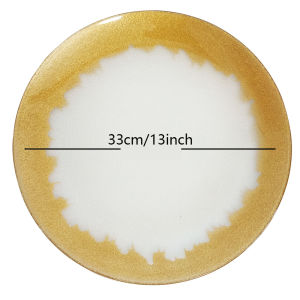 6 Pack Clear Brush Gold Foil Acrylic Decorative Charger Plates