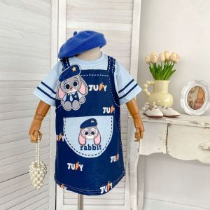 Cute Dress for Kids Girls Short Sleeve Girl‘s Dress Lotso Kuromi Judy Printed Dress for Kids Girl